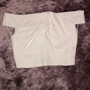Dressy Cream/White Crop Top